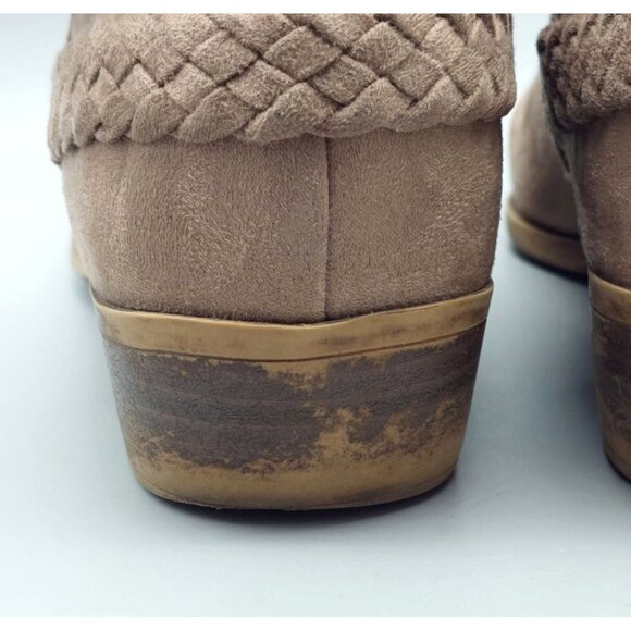 Life Stride Size 8.5M Side Zip Ankle Boots Block Heel Booties Brown Memory Foam - Picture 12 of 16